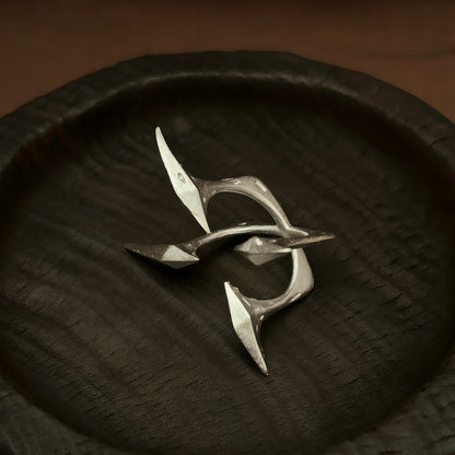 Obsidian Instinct Sculptural Ring
