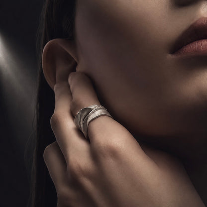 Sculpted Lunar Ring
