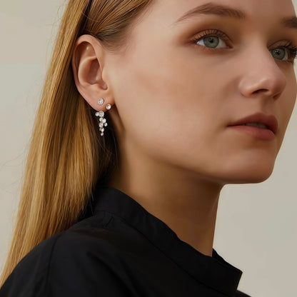Cluster Drop Earrings (2-in-1 Style)