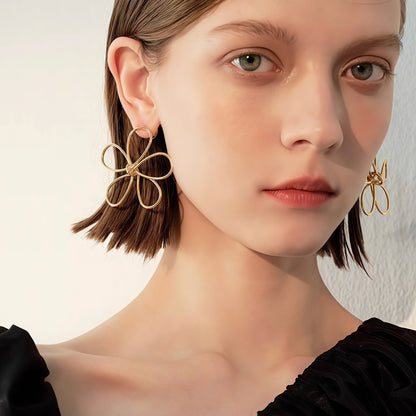 Hand-Formed Floral Wire Earrings
