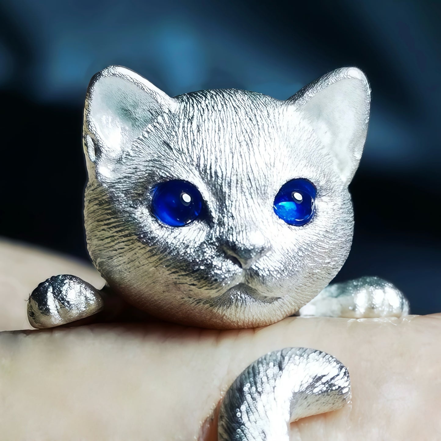 Kitten Hugging Ring