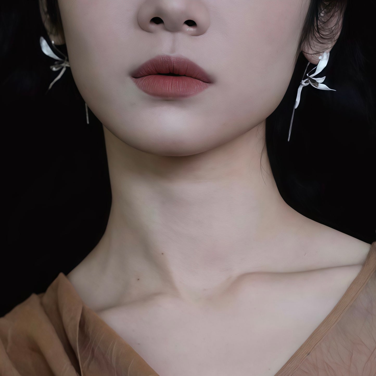 Four-Season Orchid Drop Earrings