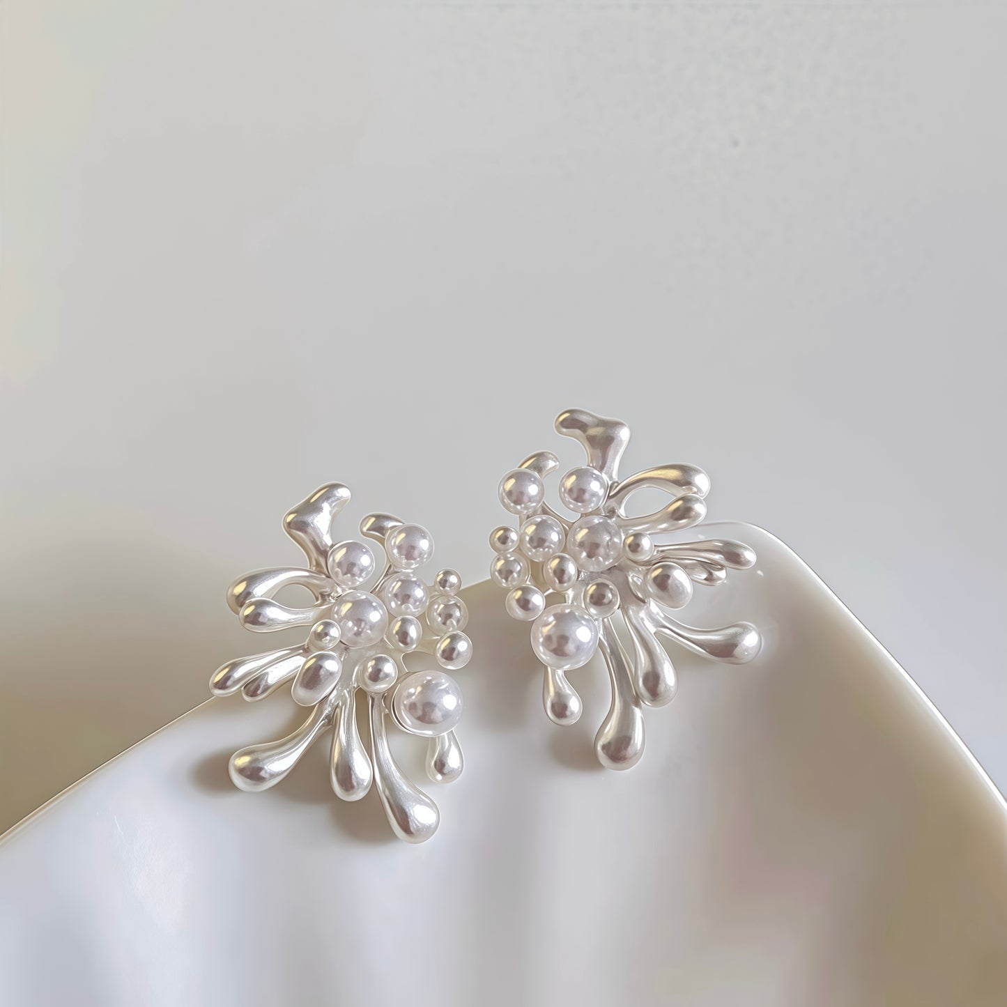 Pearl Cascade Sculpture Earrings
