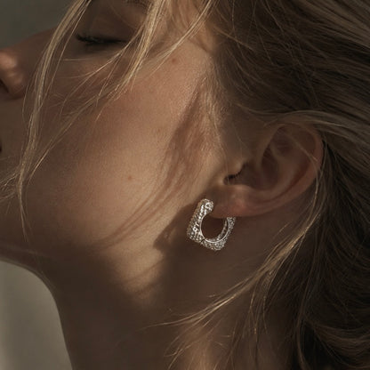 Sculptural Texture Hoop Earrings