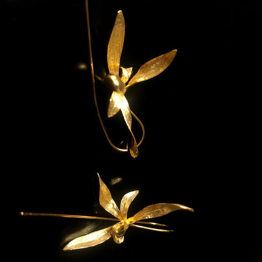 Four-Season Orchid Drop Earrings