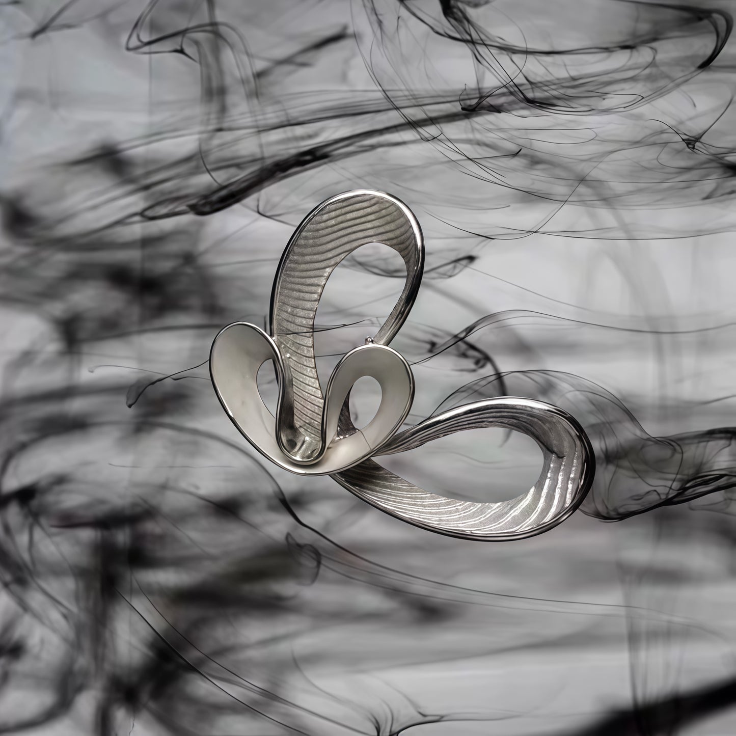 Cloudflow Silver Earrings – Sculptural Statement Inspired by Moving Skies