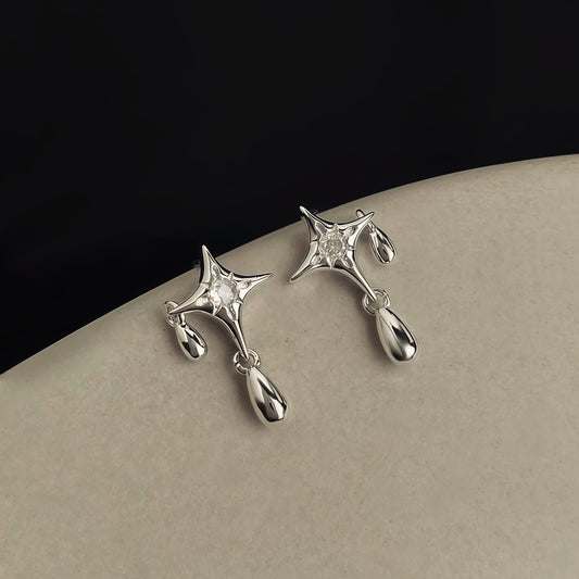 Starlit Teardrop Star Earrings