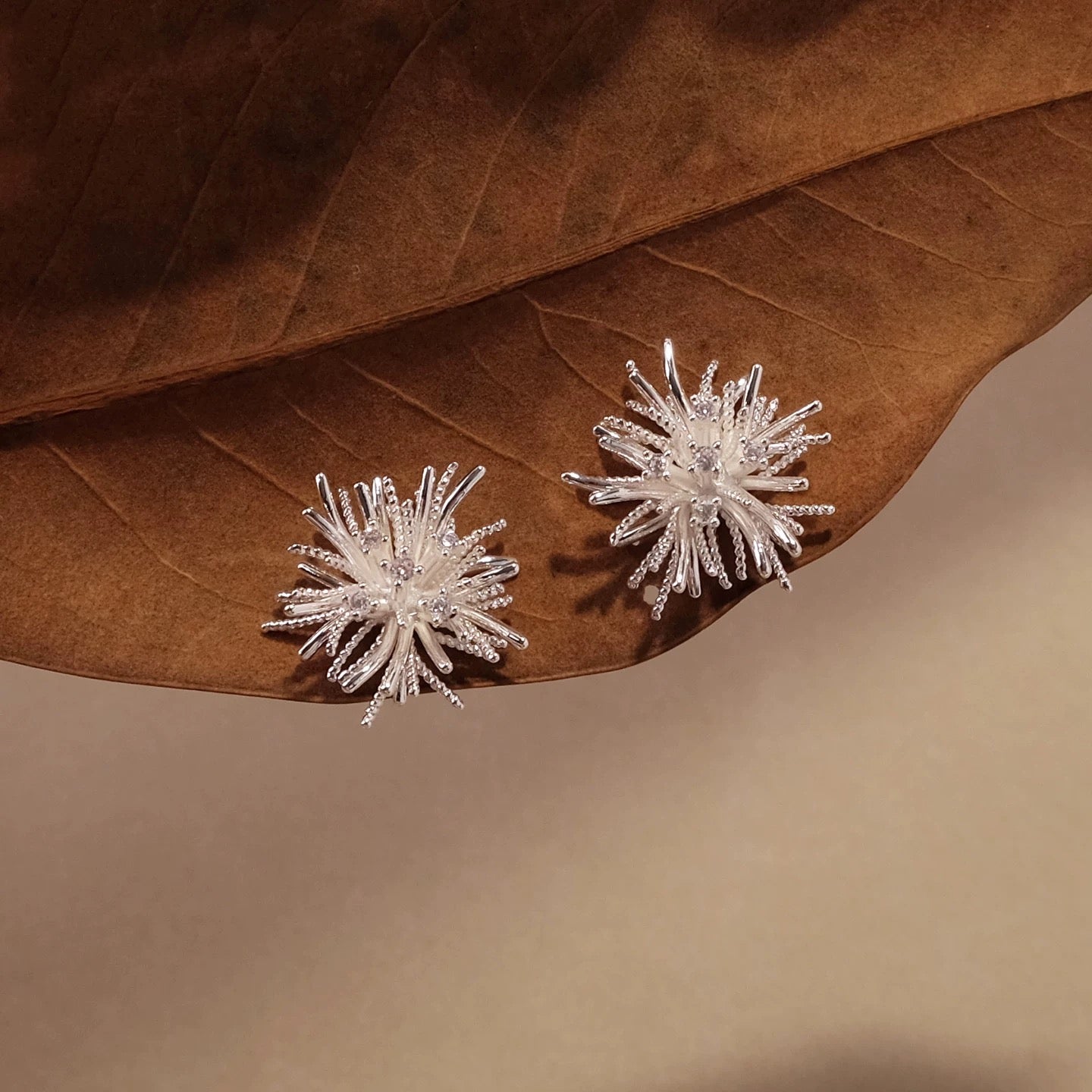 Firework Bloom Earrings – Gold & Silver