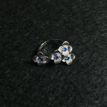 Blue Blossom Trio Ring