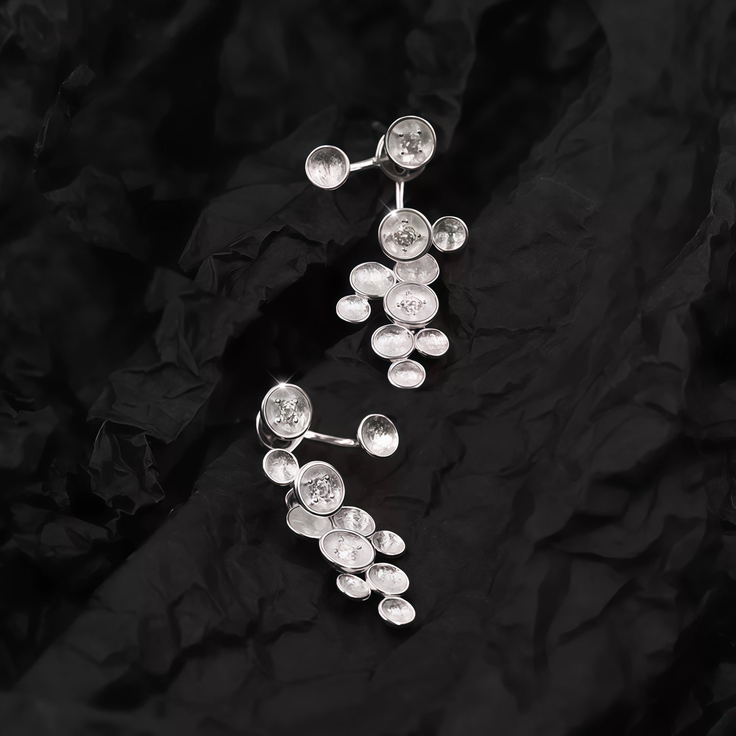 Cluster Drop Earrings (2-in-1 Style)