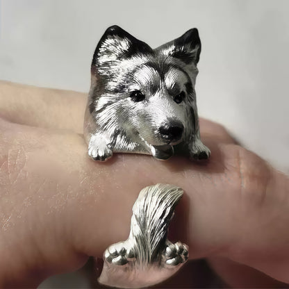 Husky Hugging Ring