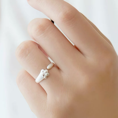 Paw Print Open Ring