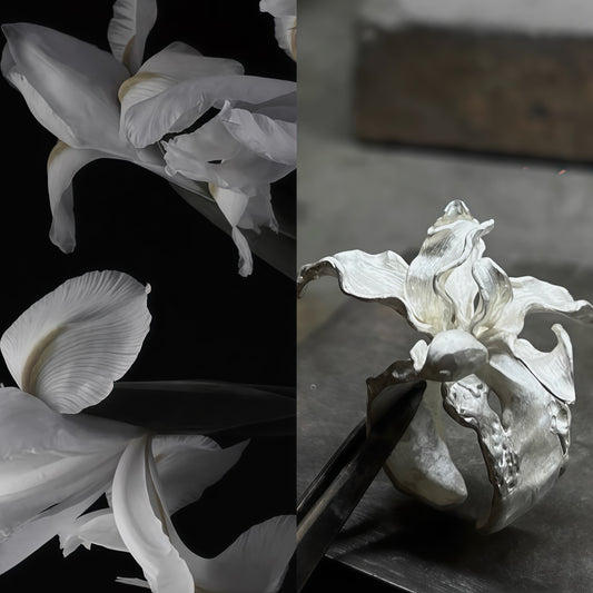 Iris Whisper Silver Ring – Handcrafted Statement Flower Ring