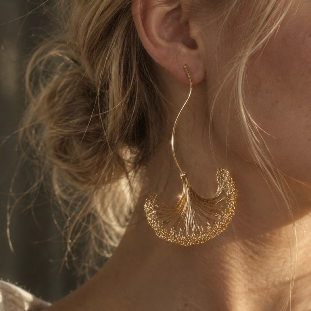 Ginkgo Veil Earrings