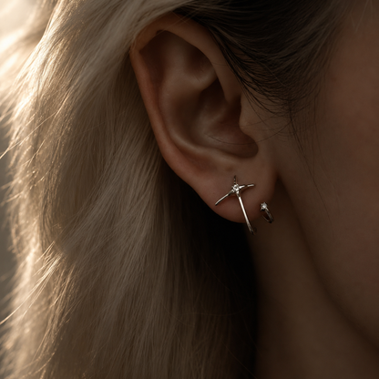 Starbound Arc Earrings (2-in-1 Style)