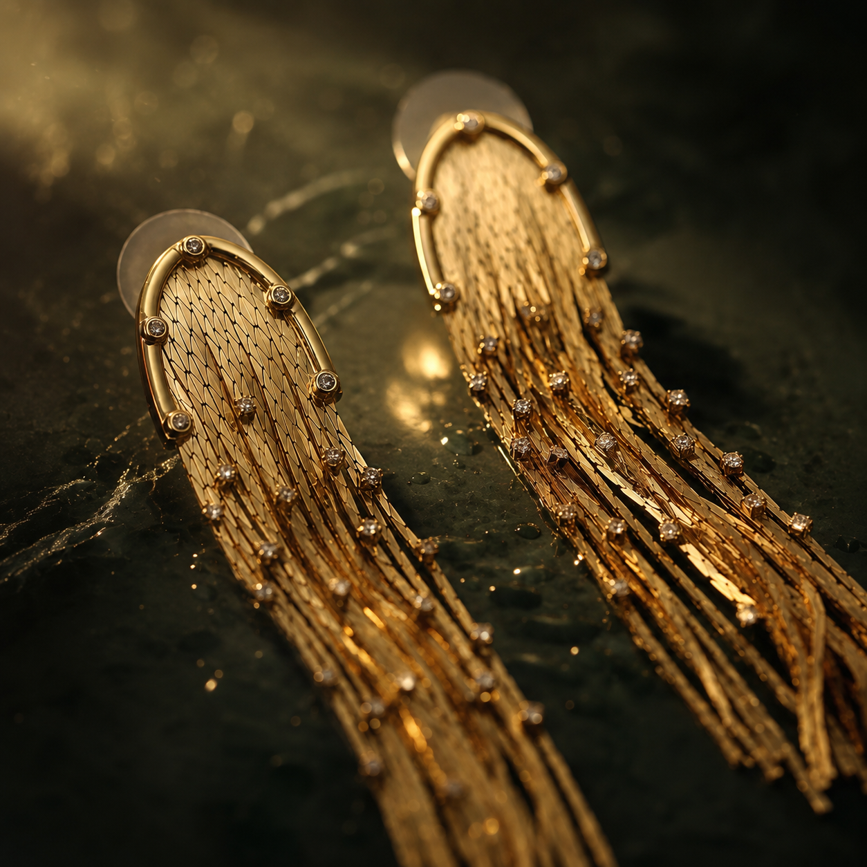 Golden Cascade Earrings