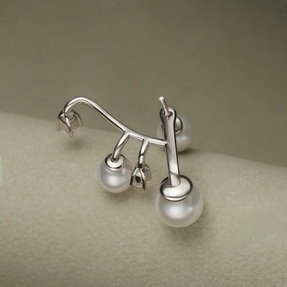 Orbiting Pearl Ear-Climber Earrings (2-in-1 Style)