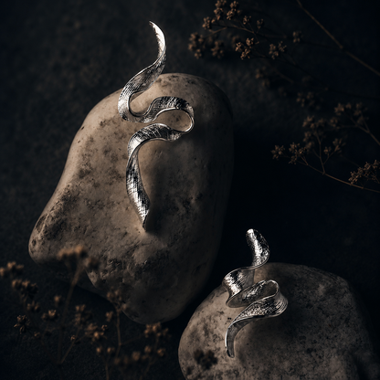 Sculpted Flow Silver Earrings