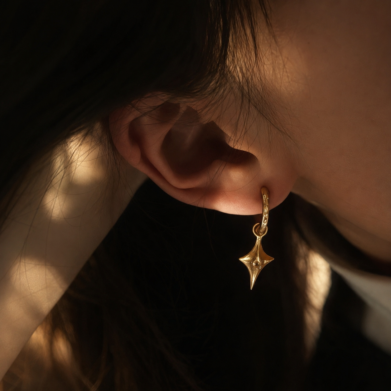 Celestial Drop Hoop Earrings (2-in-1 Style)