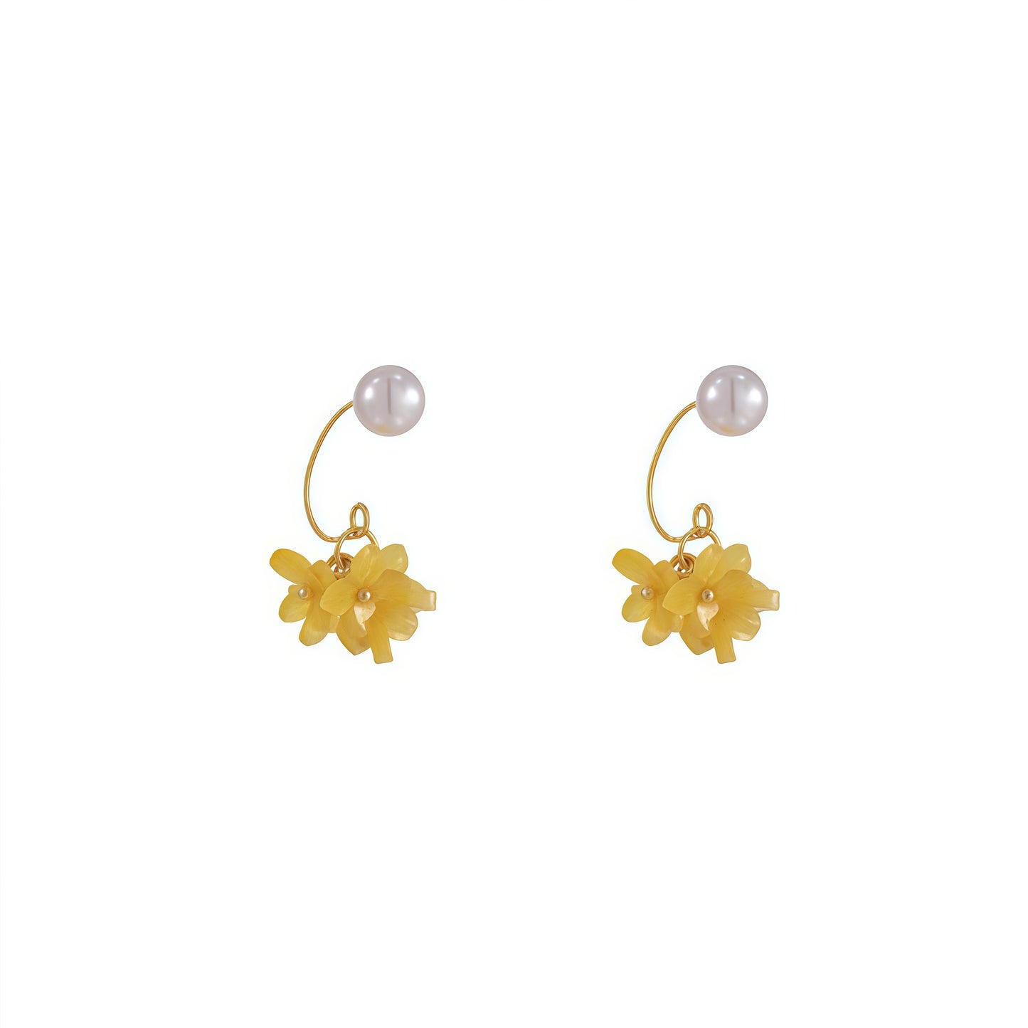 Sunlit Blossom Earrings (2-in-1 Style)
