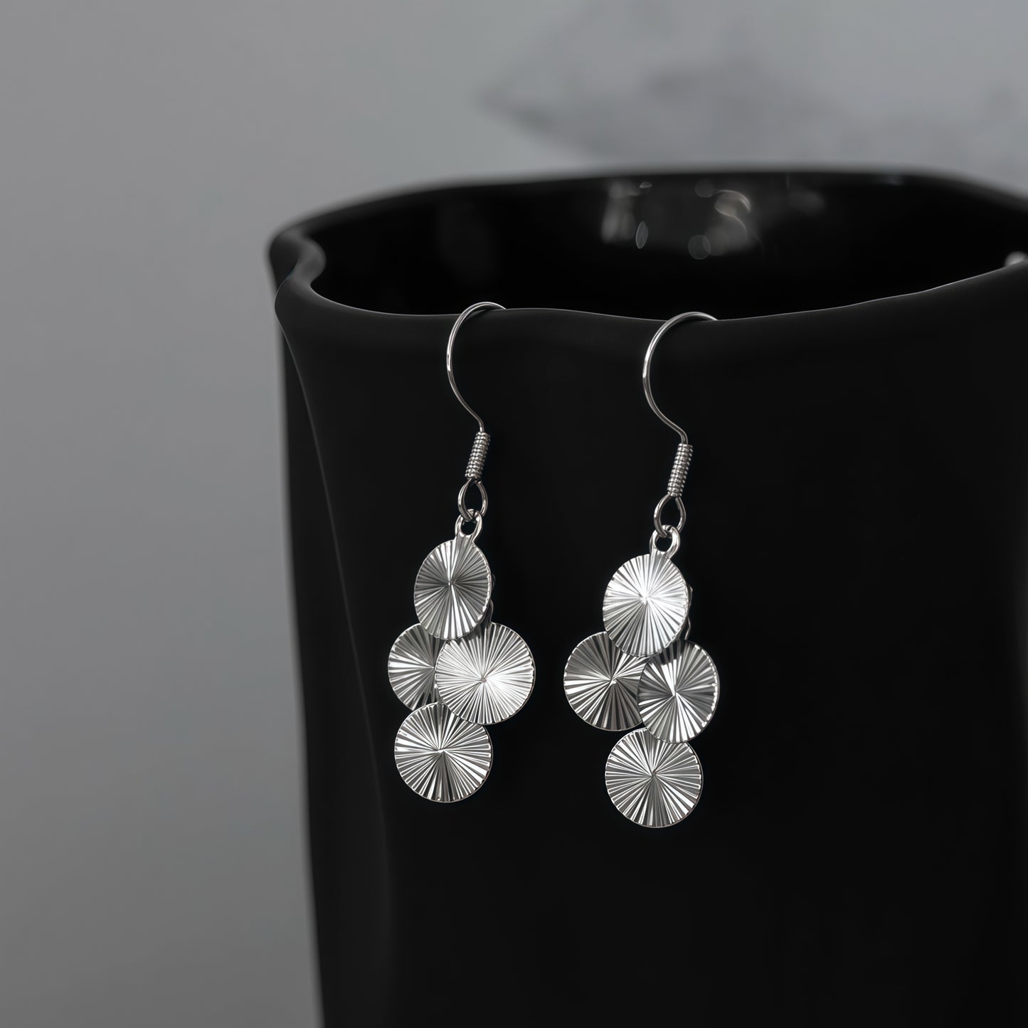 Sculpted Light Disc Earrings