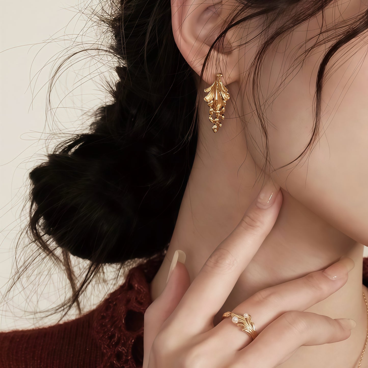 Golden Cascade Earrings