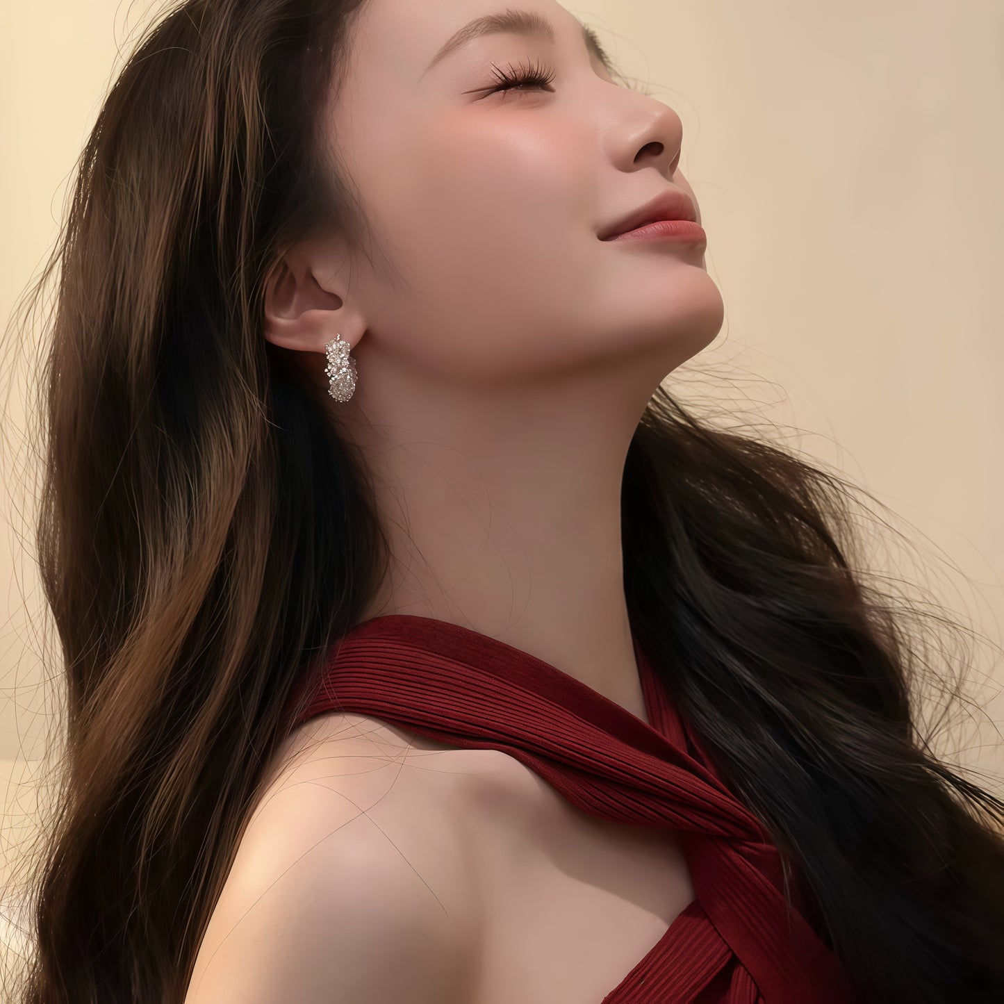 Golden Cluster Pearl Hoop Earrings – Elegant Statement Jewelry