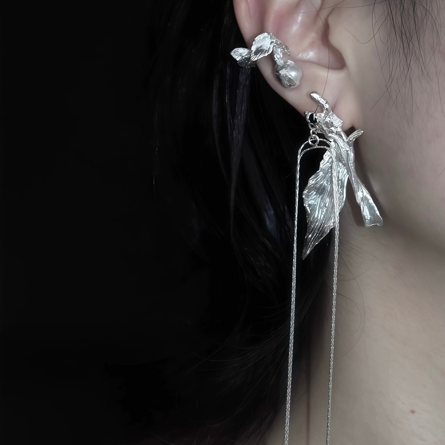 Midnight Willow Tassel Earrings