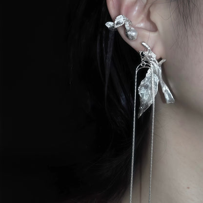 Midnight Willow Tassel Earrings