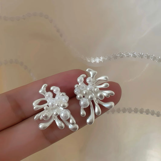 Pearl Cascade Sculpture Earrings