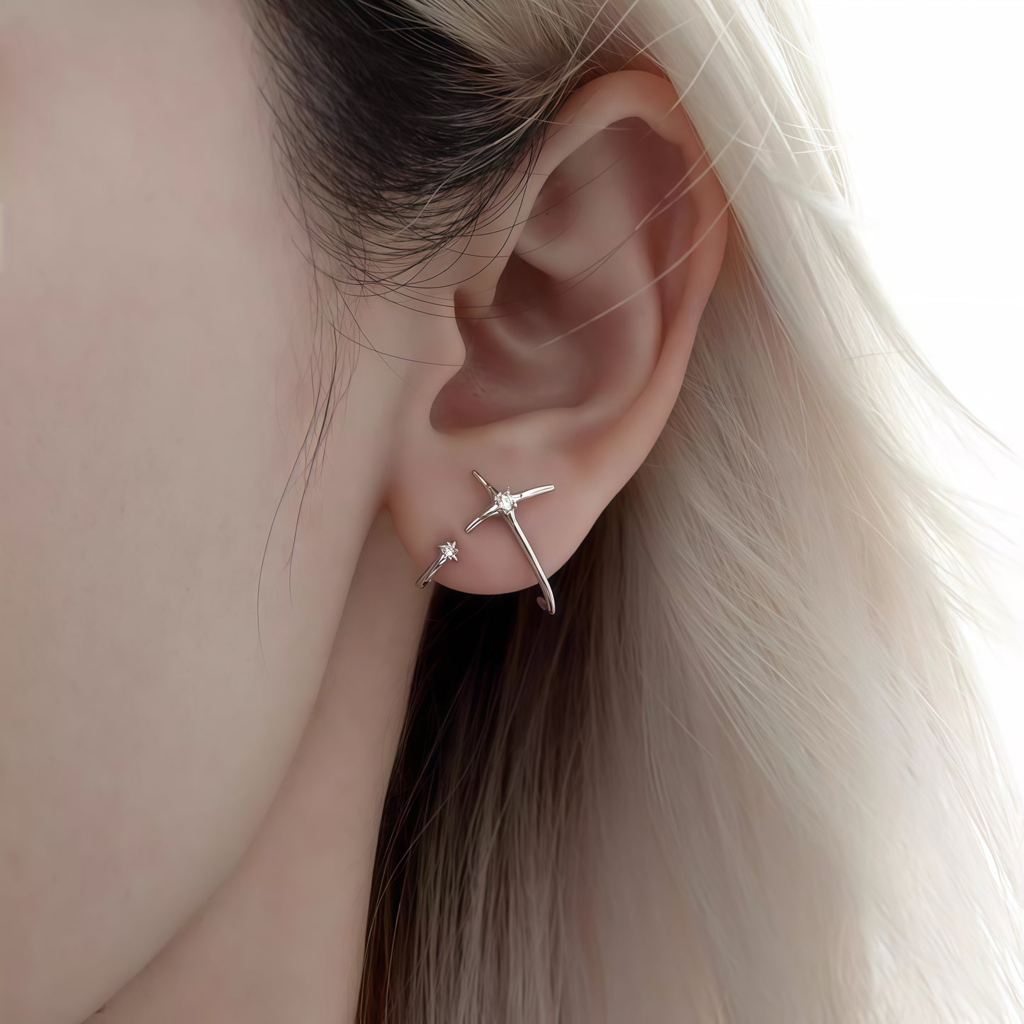 Starbound Arc Earrings (2-in-1 Style)