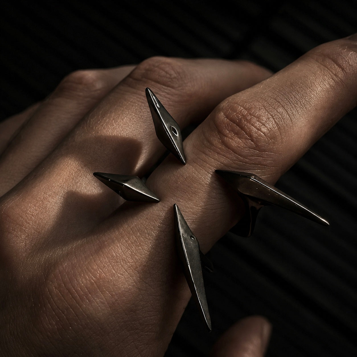 Obsidian Instinct Sculptural Ring