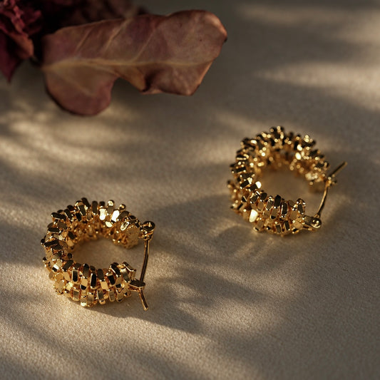 Gilded Bloom Hoops