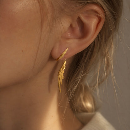 Celestial Wing Ear Climber Earrings