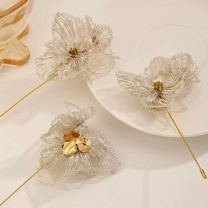 Ethereal Bloom Earrings / Necklace / Brooch — Handmade Filigree Flower Jewelry (30-Day Craft)