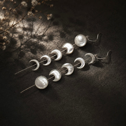 Moon Phase Drop Earrings