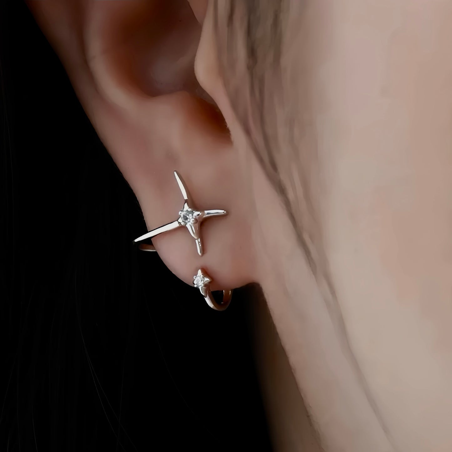 Starbound Arc Earrings (2-in-1 Style)