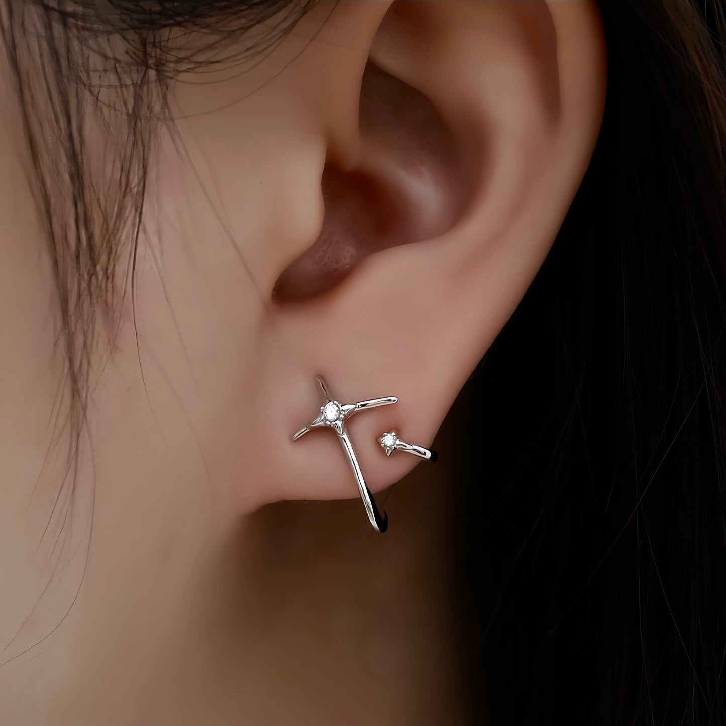 Starbound Arc Earrings (2-in-1 Style)