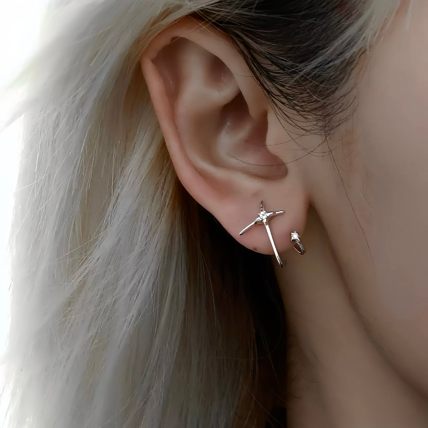 Starbound Arc Earrings (2-in-1 Style)