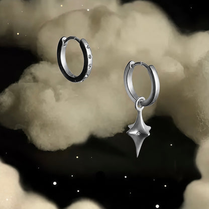 Celestial Drop Hoop Earrings (2-in-1 Style)
