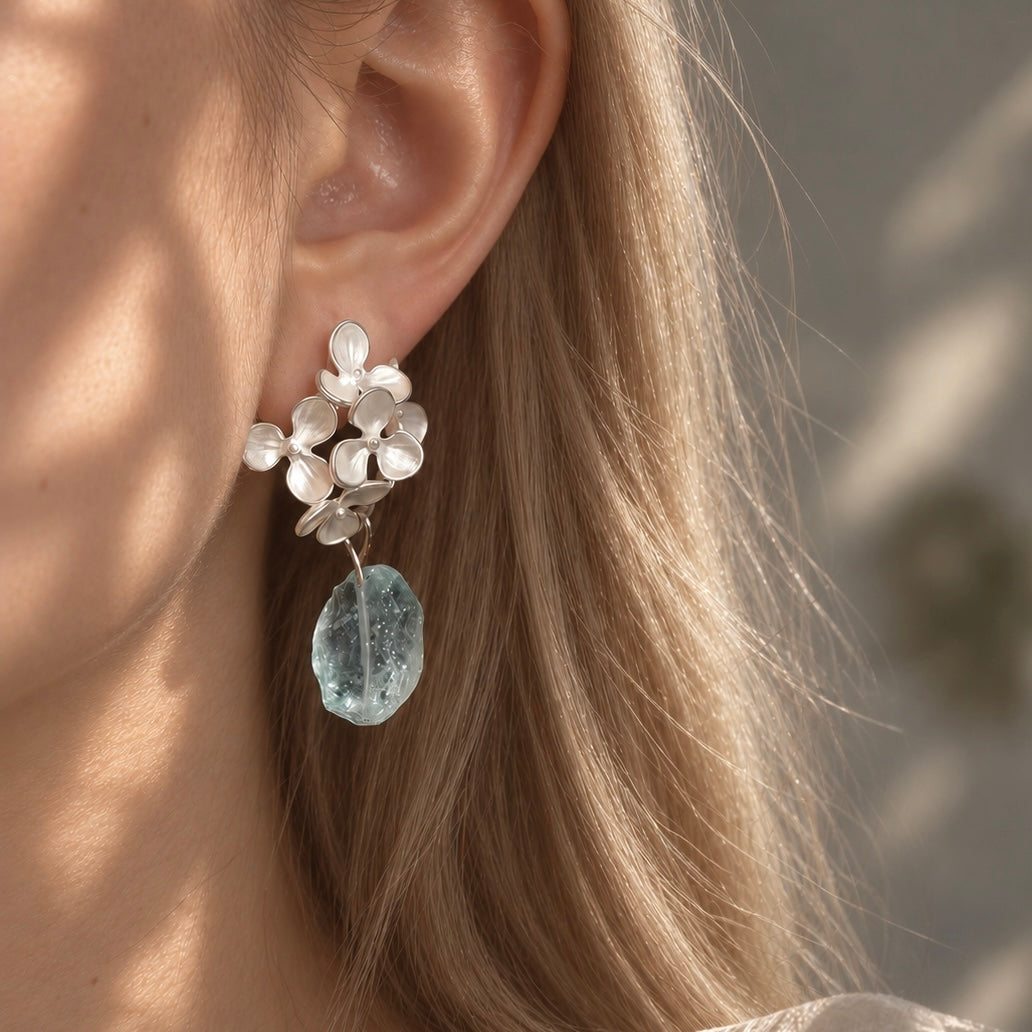 Blooming Aqua Earrings