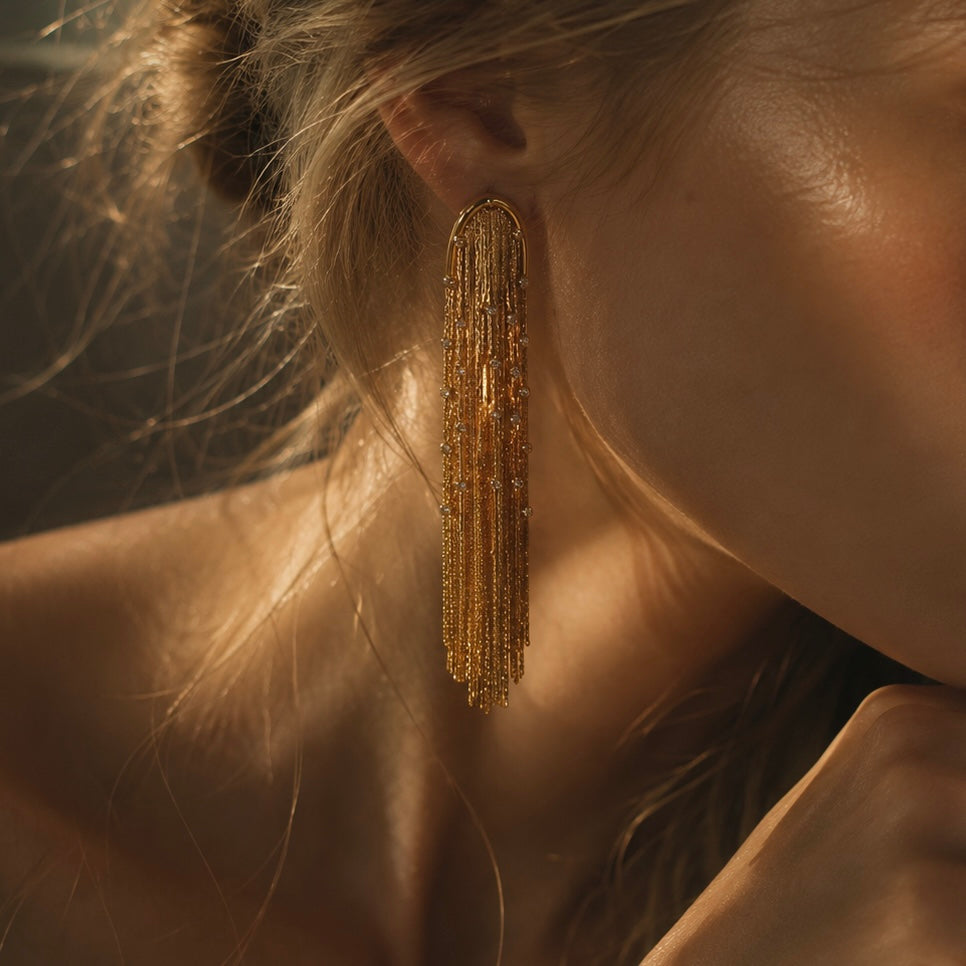 Golden Cascade Earrings