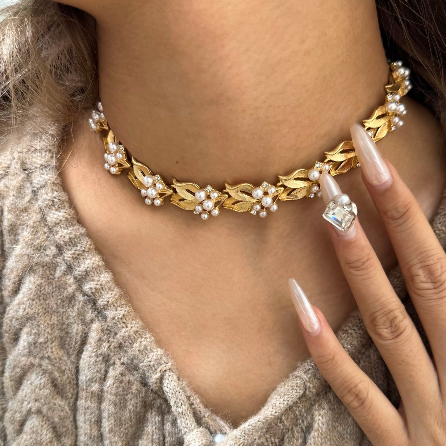 Pearl Leaf Bracelet / Necklace