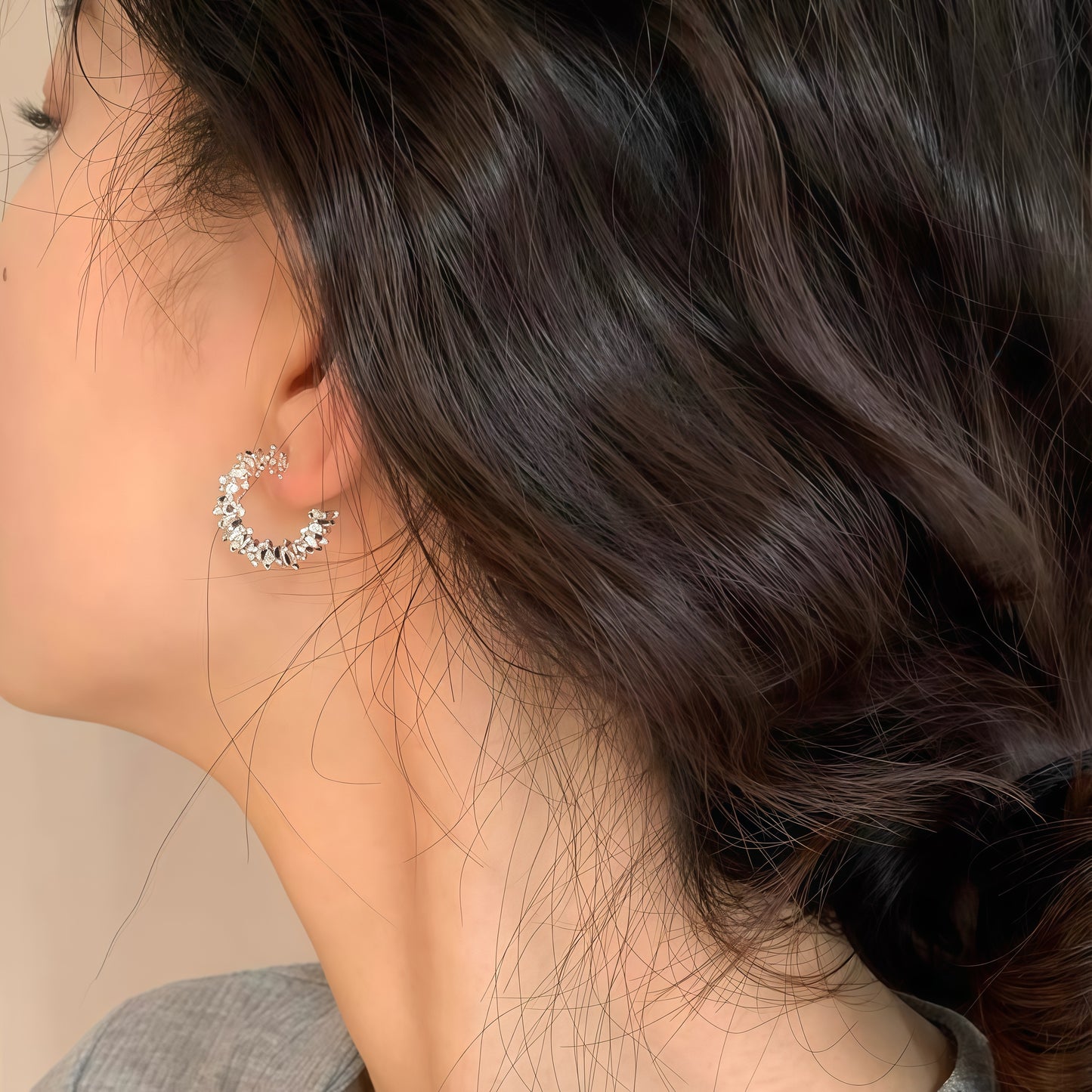 Texturerade Hoop Örhängen