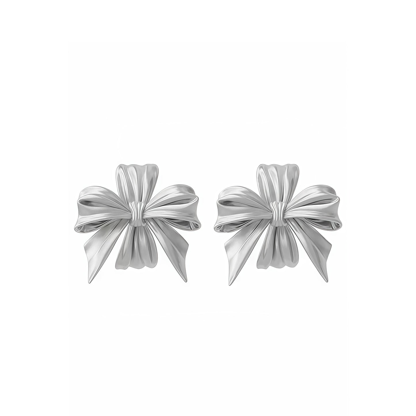 Silky Ribbon Bow Stud Earrings