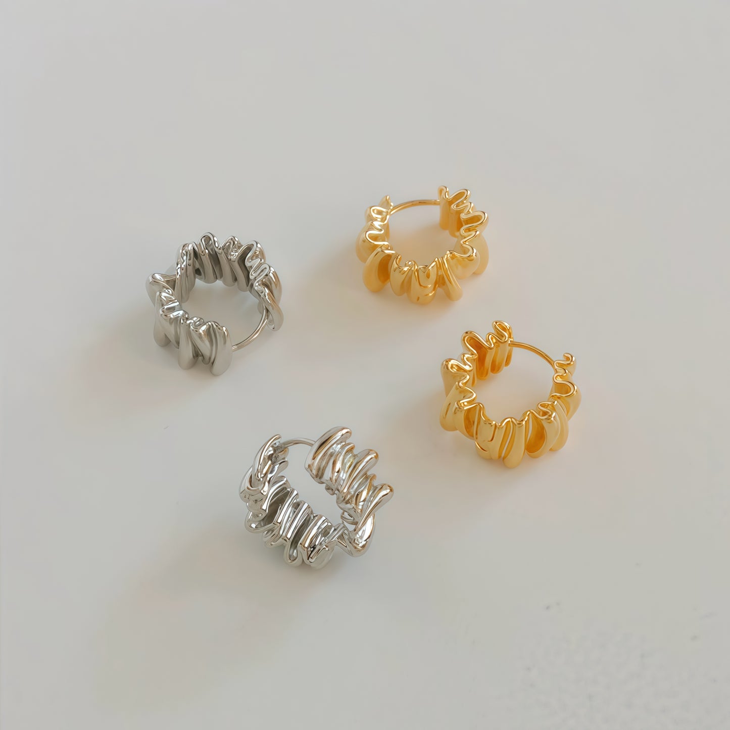 Ripple Gleam Earrings – Sterling Silver