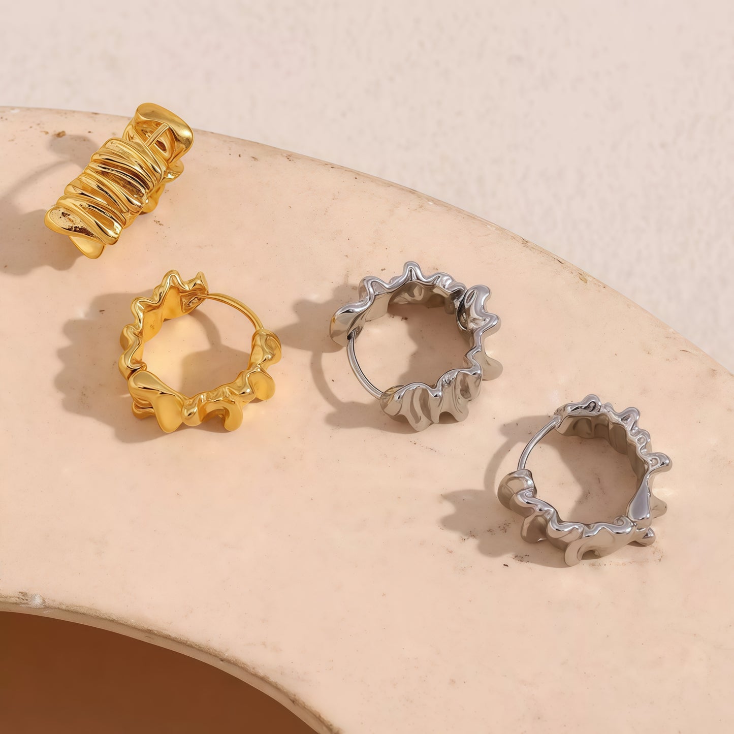 Ripple Gleam Earrings – Sterling Silver