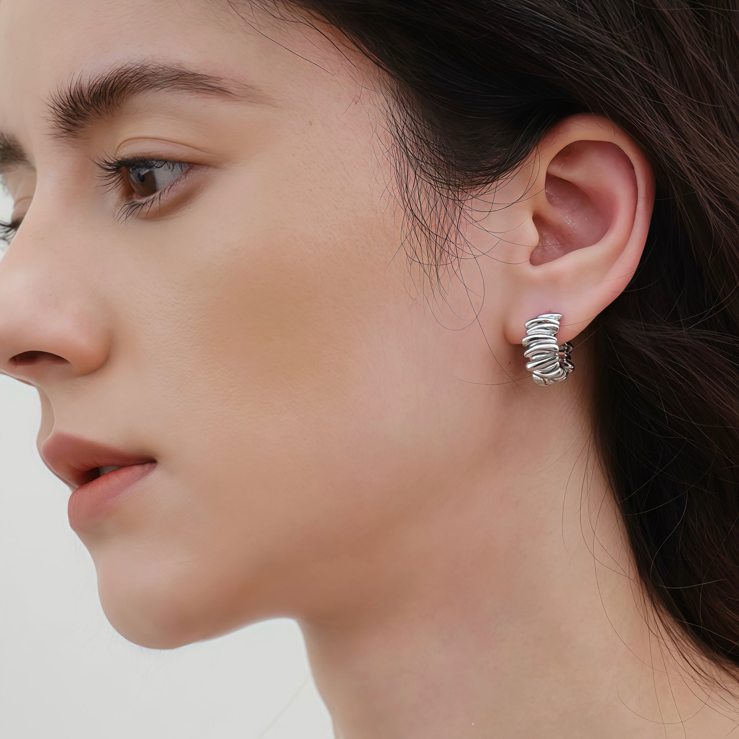 Ripple Gleam Earrings – Sterling Silver