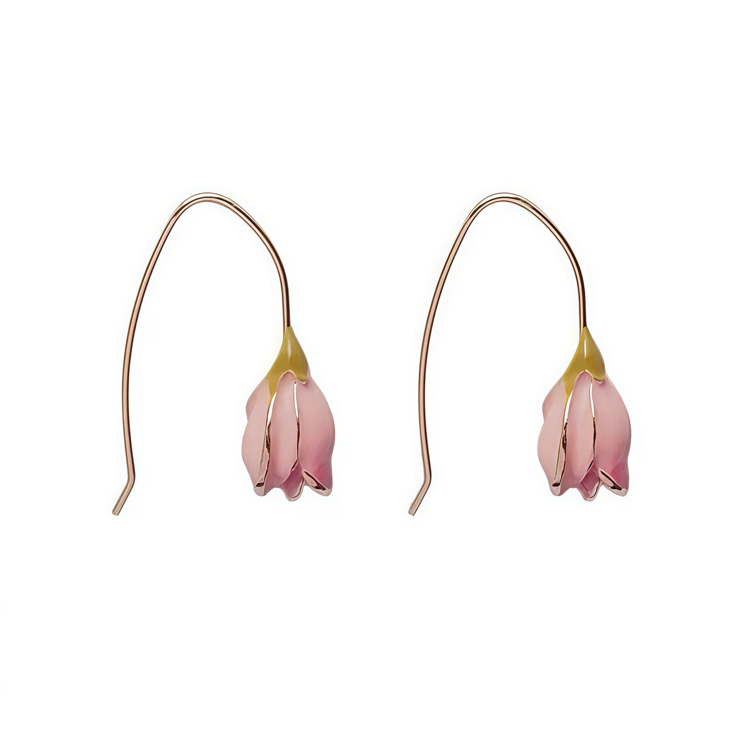 Tulip Bud Earrings – Hand-Painted Floral Elegance