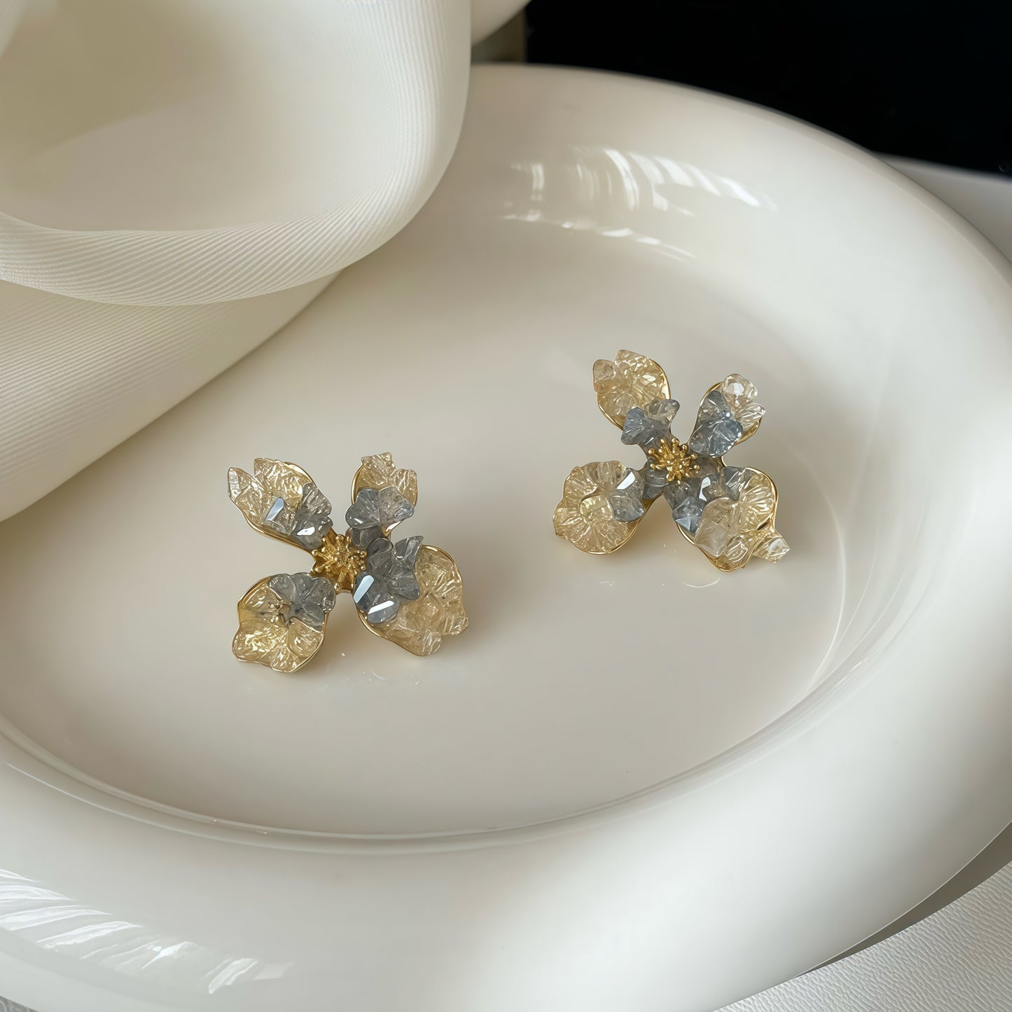 Blossom Crystal Flower Earrings